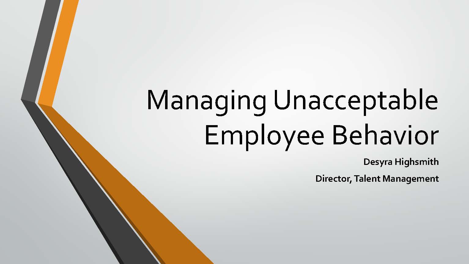 Managing Employee Behaviors